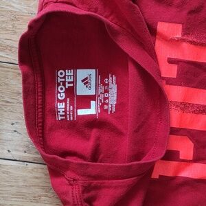 Adidas T-Shirt Size Large Red. Put in the work!